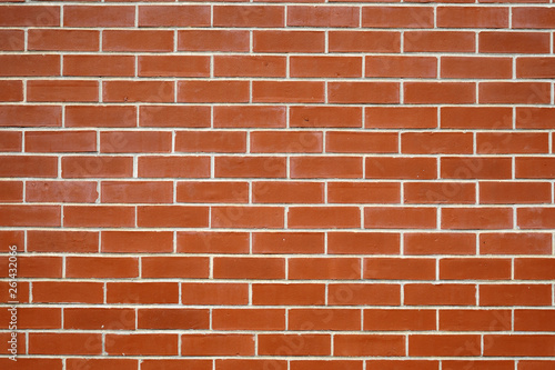 facade view of red brick wall background