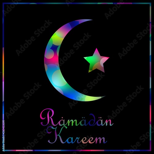 Colorful ramadan kareem greeting background