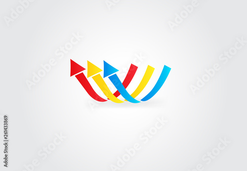 Statistics arrows vector logo
