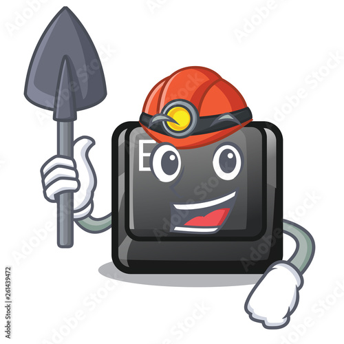 Miner button E in the mascot shape
