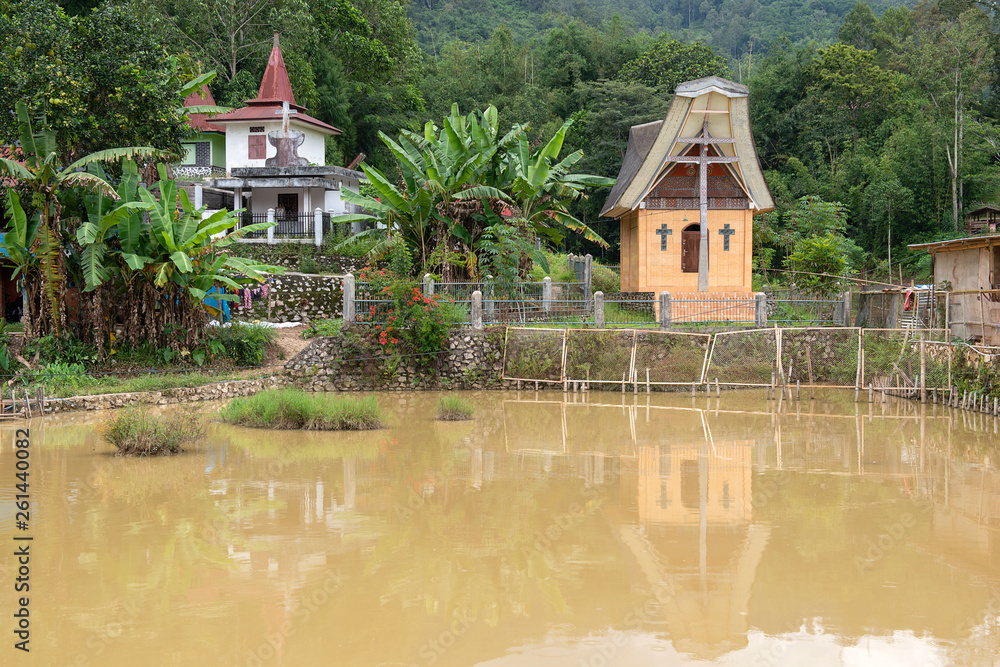 Torjan Home Tongkonan houses, traditional Torajan buildings, Tana Toraja, Sulawesi ...