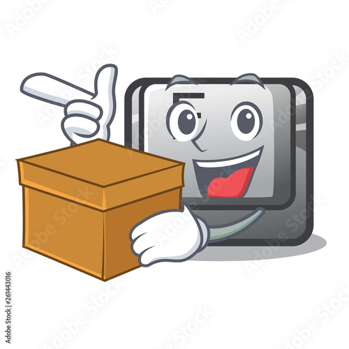 With box button F isolated in the mascot photo