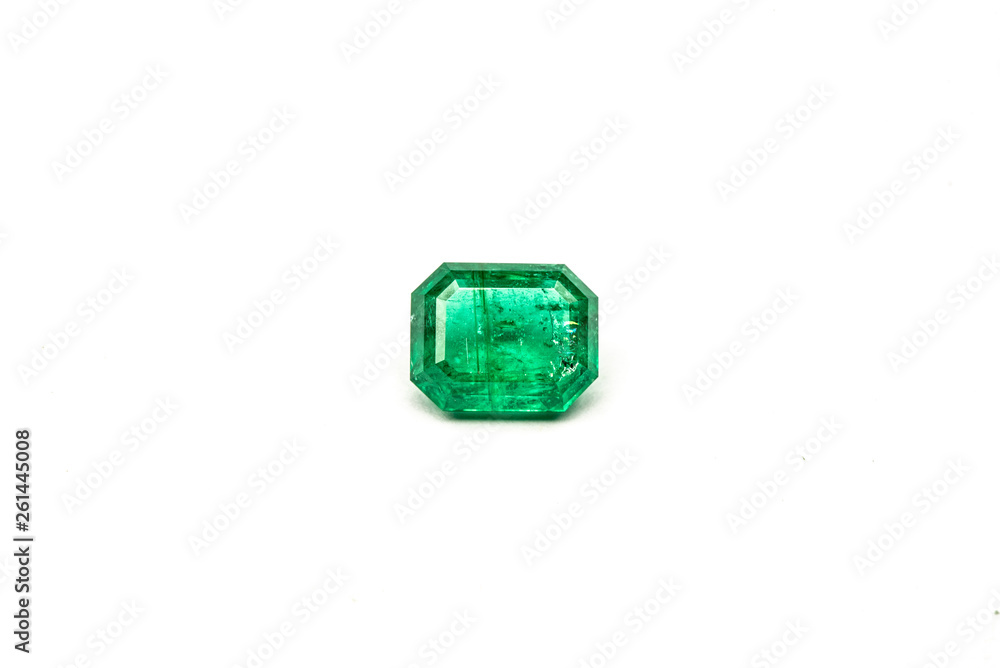 Emerald on White Background Emerald on White Background
