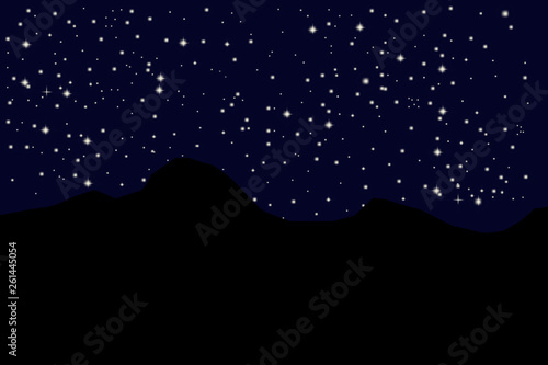 Mountains and sky at night