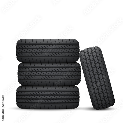 Realistic car wheel tyre