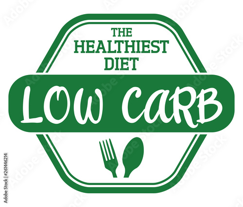 Low Carb Stamp. Healthiest Diet.