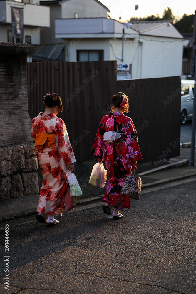 two girls in kimono