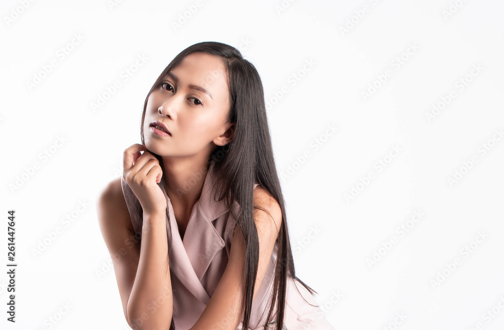 Thai working-age girls on a white background. Thai working-age girls on a white background.