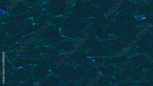 Waving geometric polygon mir shapes with dots for connection, web, network, Hi- Tech, communication projects. Motion Graphic background animation texture backdrop.