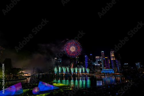 New Year fireworks at Singapore Marina area