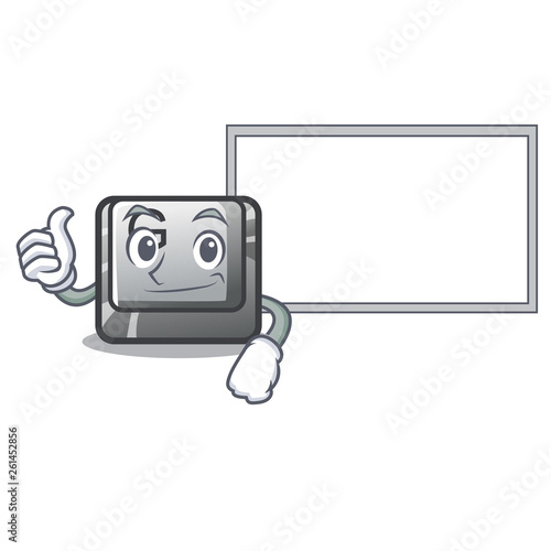 Thumbs up with board button G isolated in the cartoon