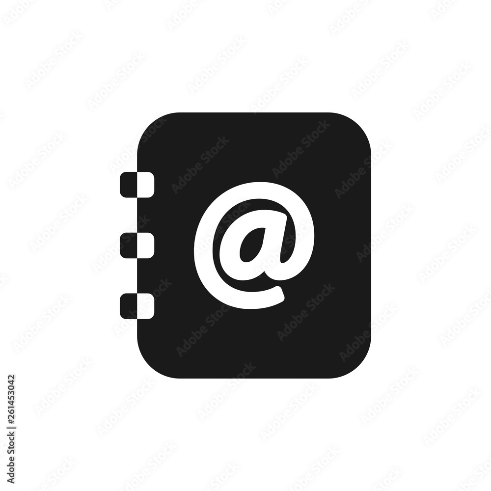 Contact book - black icon illustration. Phone directory book. Address book illustration Contact book - black icon illustration. Phone directory book. Address book illustration