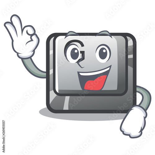 Okay button G on a game cartoon