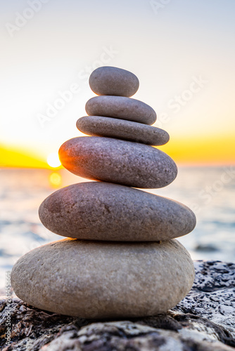 Stacked stones at the beach