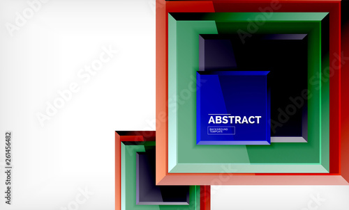 Geometric abstract background, modern square design