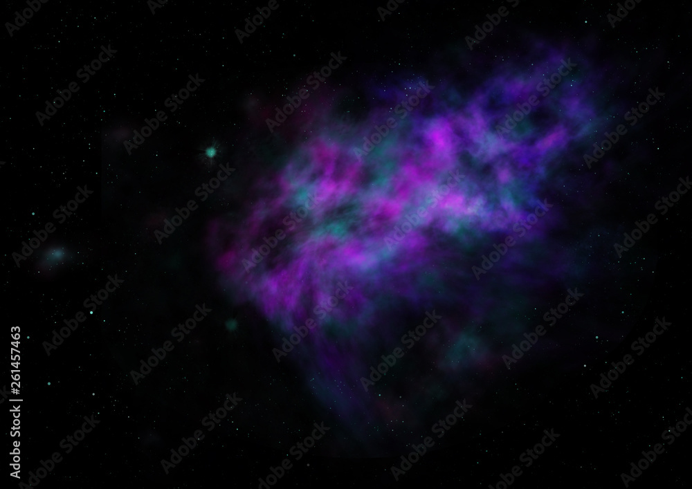 Small part of an infinite star field. 3D rendering