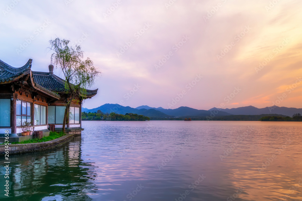 The Beautiful Landscape and Architectural Landscape of West Lake in Hangzhou.. The Beautiful Landscape and Architectural Landscape of West Lake in Hangzhou..