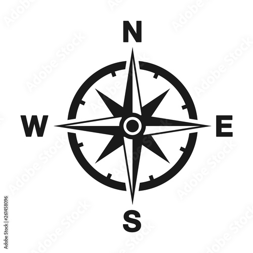 Compass icon in trendy style. Flat icon illustration isolated on white background. Location icon