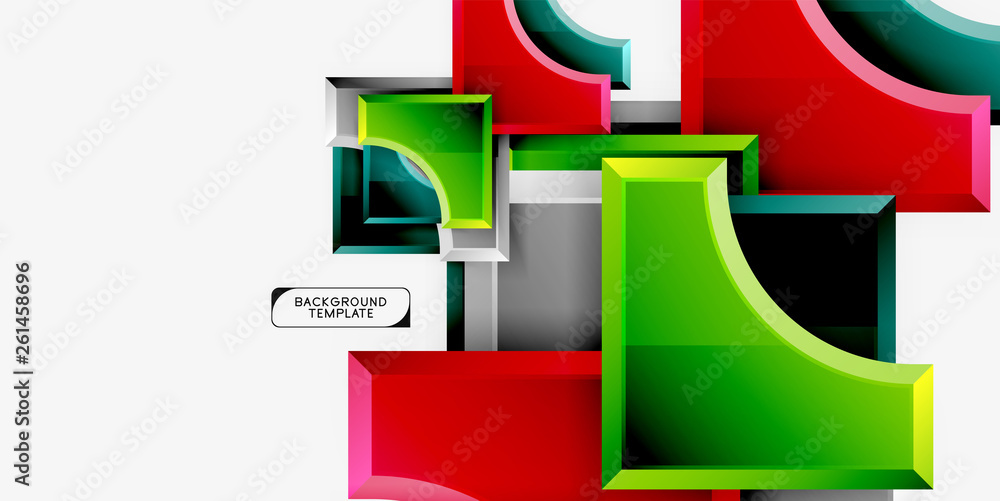 Fototapeta premium Geometrical 3d shapes background