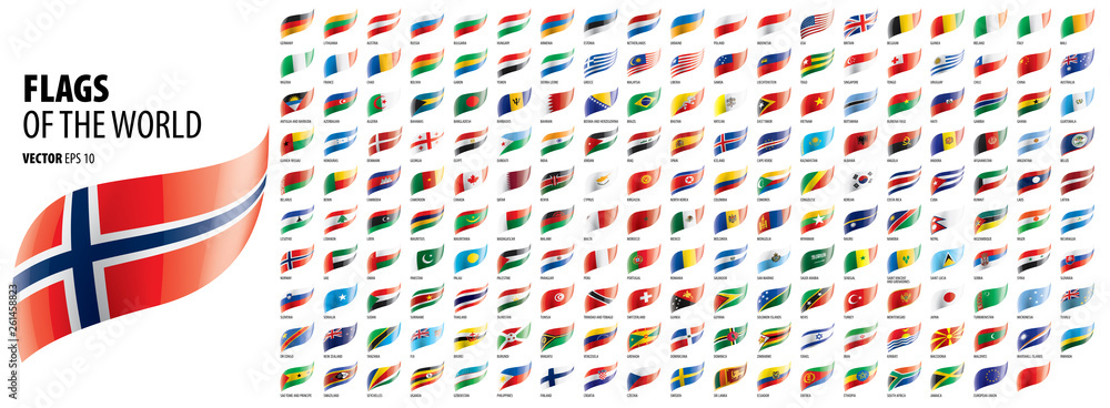 Fototapeta Flagi narodowe krajów. Wektorowa ilustracja na białym tle