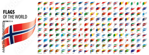 National flags of the countries. Vector illustration on white background