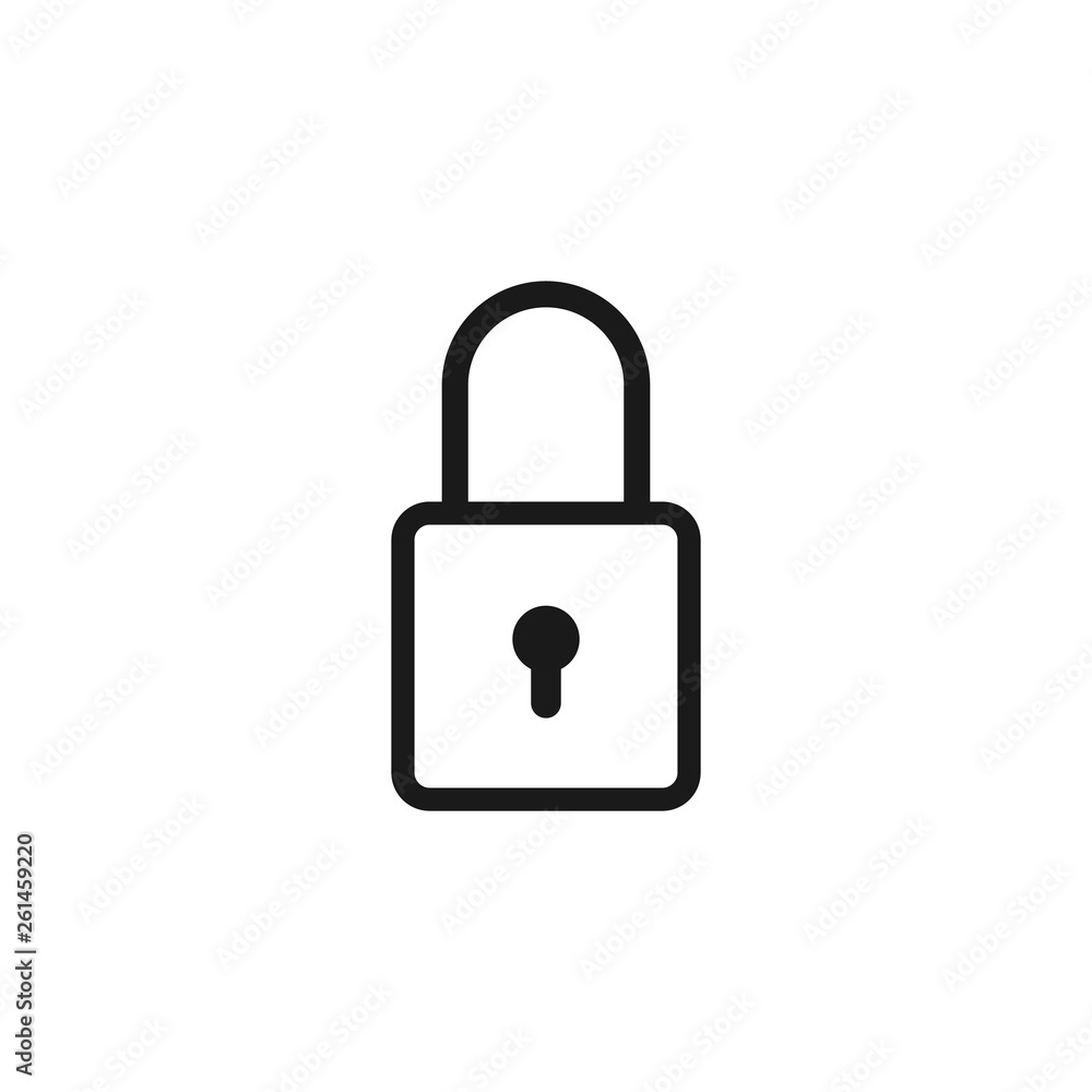 Lock icon. Padlock icon. Line security symbol. Trendy flat outline ui sign design. Linear graphic pictogram for web site, mobile application Lock icon. Padlock icon. Line security symbol. Trendy flat outline ui sign design. Linear graphic pictogram for web site, mobile application