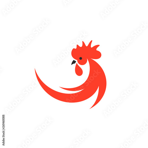 Rooster. Logo. Isolated cock on white background