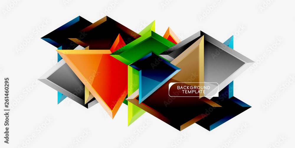 Minimal geometrical triangles with 3d effect abstract background template Minimal geometrical triangles with 3d effect abstract background template