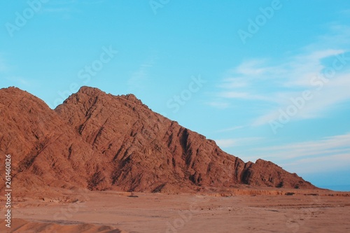 desert in egypt and blue sky, valley