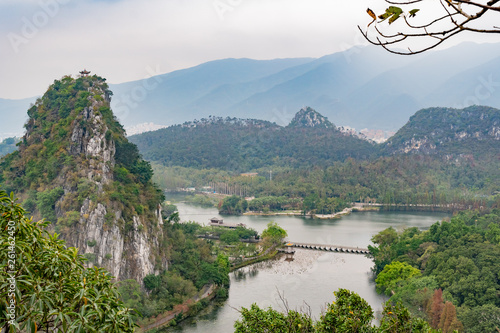 Aerial nature landscape around Seven-star Crags Scenic Area photo