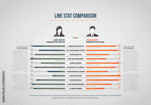 Line Stat Comparison Infographic