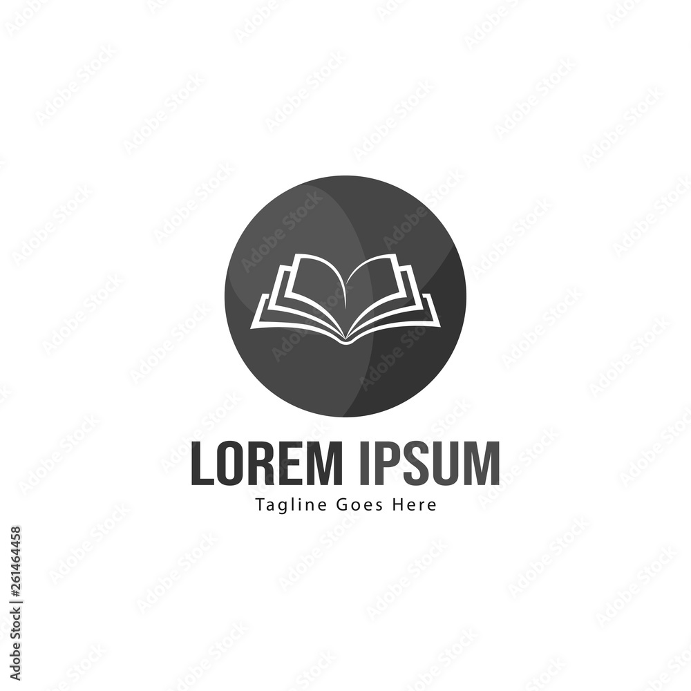 Fototapeta premium Book logo template design. minimalist book logo with modern frame