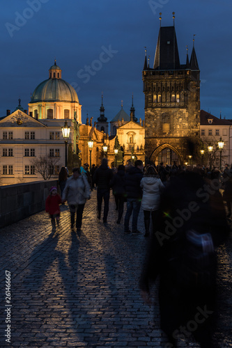 A night view of Charles Bridge Old Town Prague