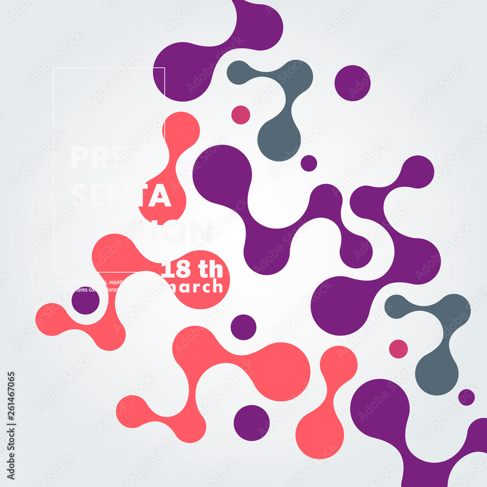 Design connect with abstract shapes. Vector molecule concept