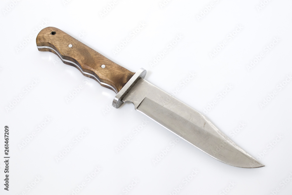 Sharp hunting knife isolated in a white background Sharp hunting knife isolated in a white background