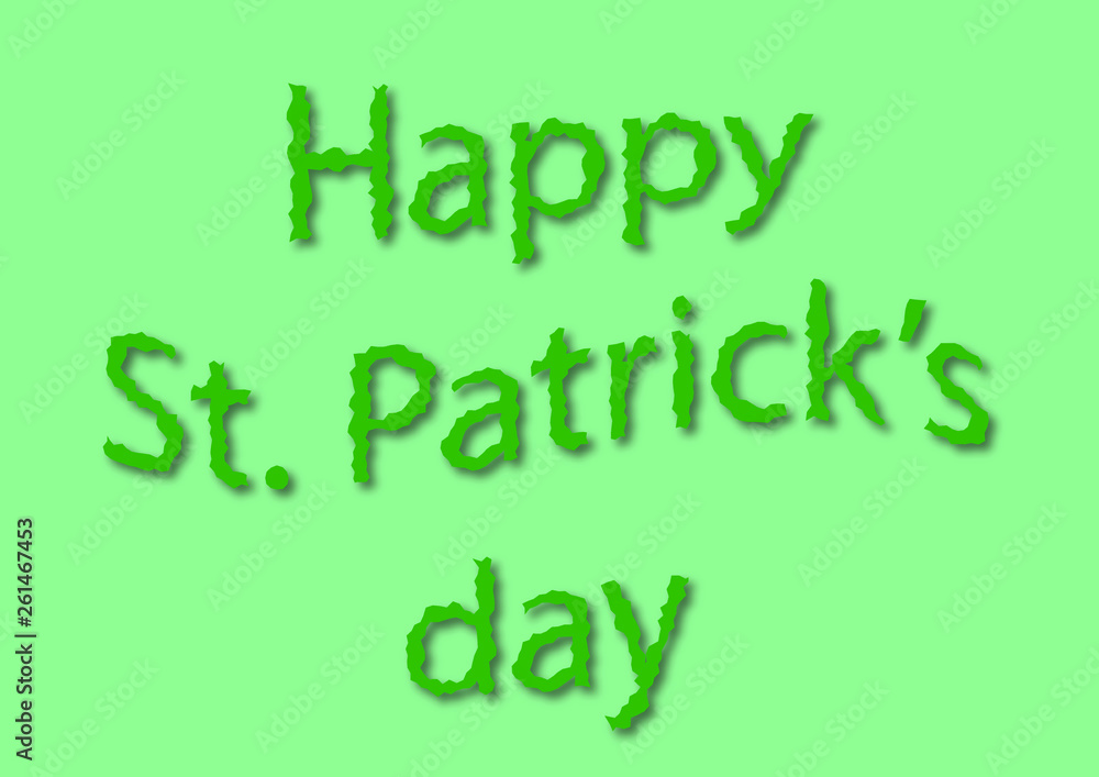 Happy st. patrick's day green write illustration Happy st. patrick's day green write illustration