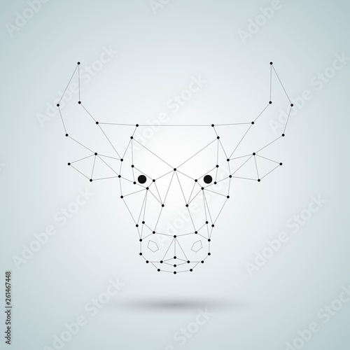 Polygonal vector bull head