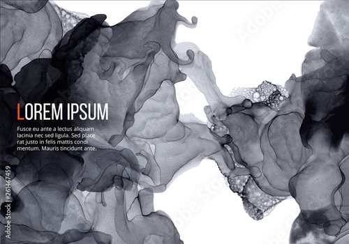 Abstract background with ink pattern on white