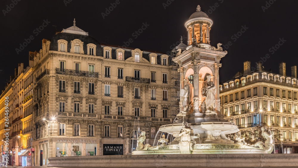 The famous Jacobins fountain in Lyon