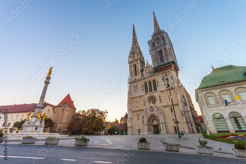 Zagreb Cathedral at sunrise. Croatia © cone88