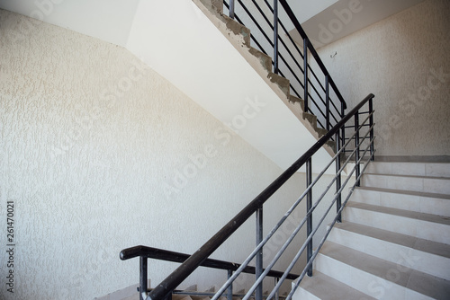 Iron stairs between the floors in the house