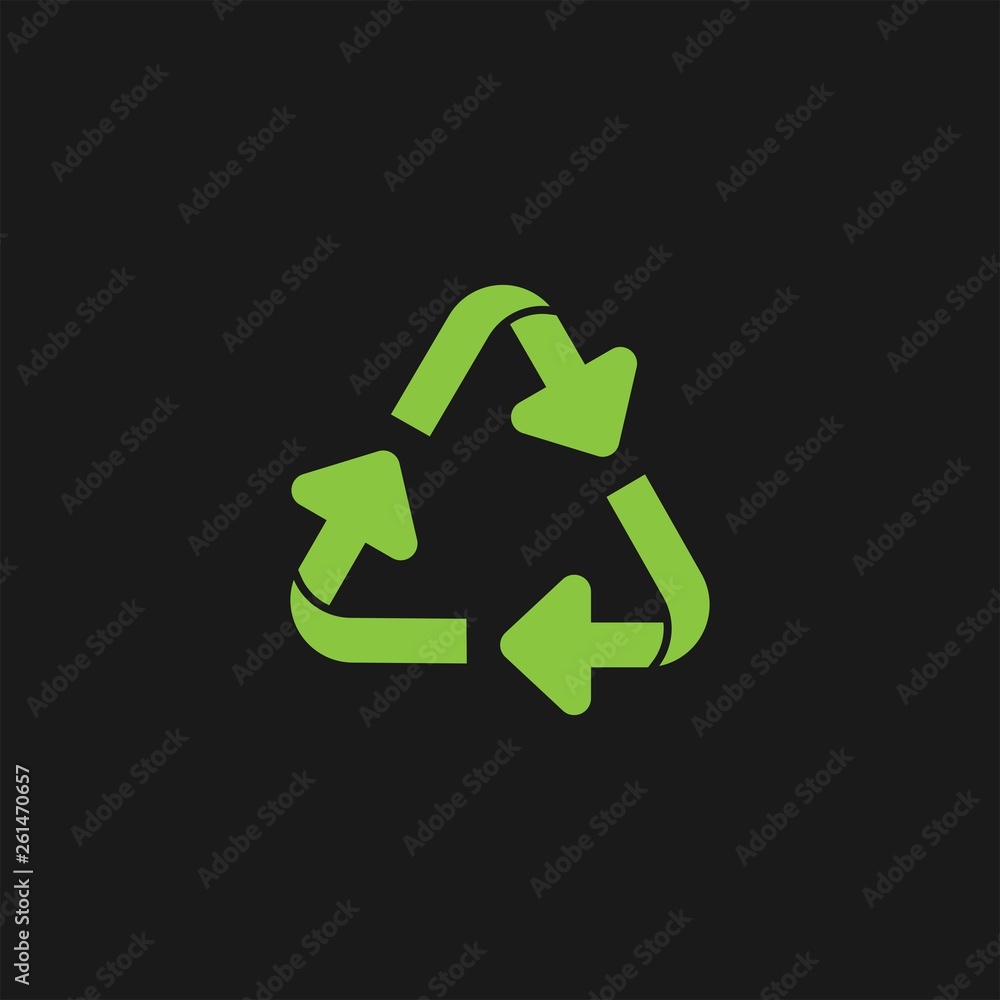 Recycling flat vector icon. Arrows flat vector icon. Ecology flat vector icon Recycling flat vector icon. Arrows flat vector icon. Ecology flat vector icon