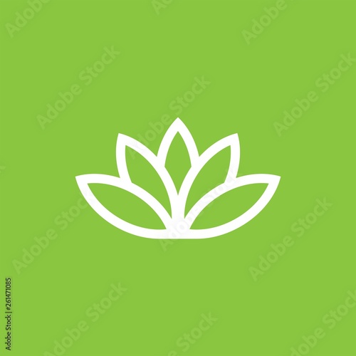 Lotos flat vector icon. Harmony flat vector icon. Lotos vector emblem