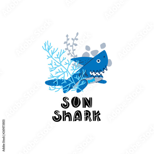 Sharks Family vector set