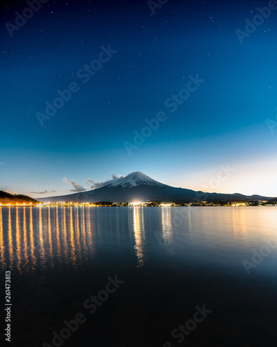 Mount Fuji under the stars