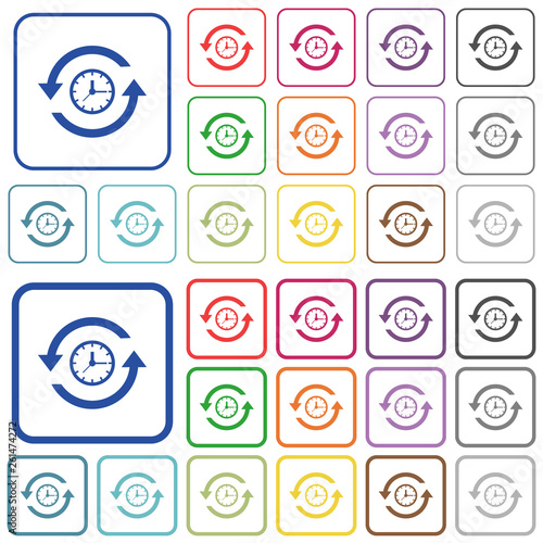 History outlined flat color icons