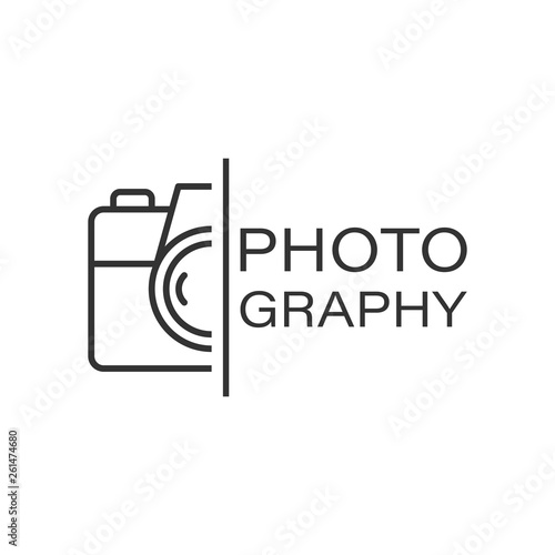 Camera device sign icon in flat style. Photography vector illustration on white isolated background. Cam equipment business concept.