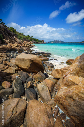A lot of granite rocks on a coast on the seychelles 5