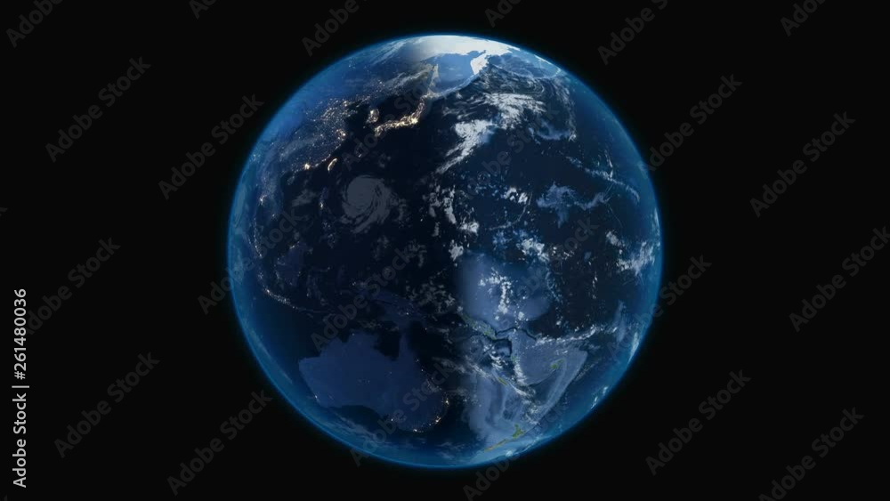 Detailed planet Earth overall view with moving clouds. 360 degrees rotating on a solid black background. Seamlessly looping animation in 4K. More options in my portfolio Detailed planet Earth overall view with moving clouds. 360 degrees rotating on a solid black background. Seamlessly looping animation in 4K. More options in my portfolio