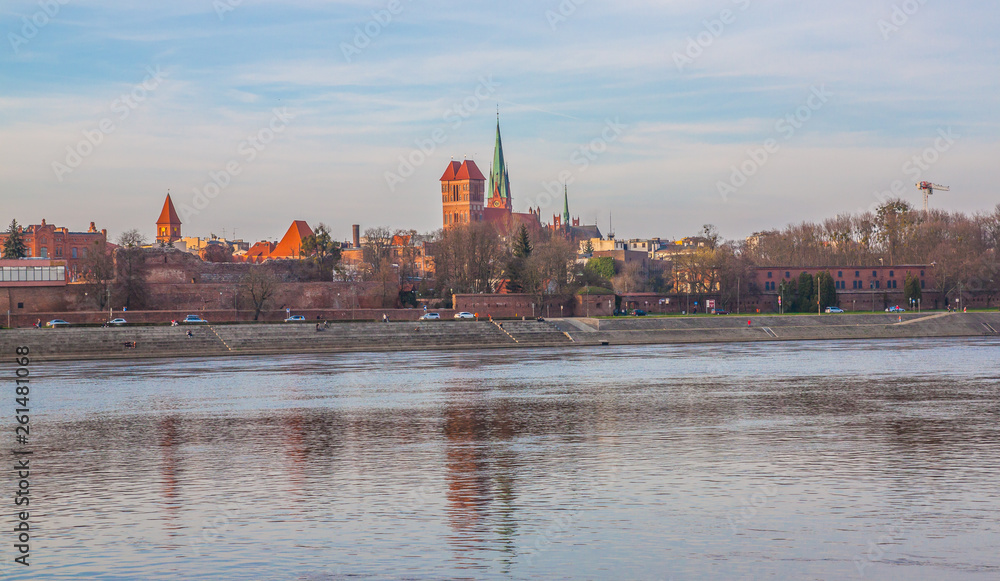 Obraz premium Torun old town at amazing sunset, Poland